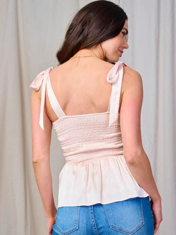SATIN SMOCK TANK TOP