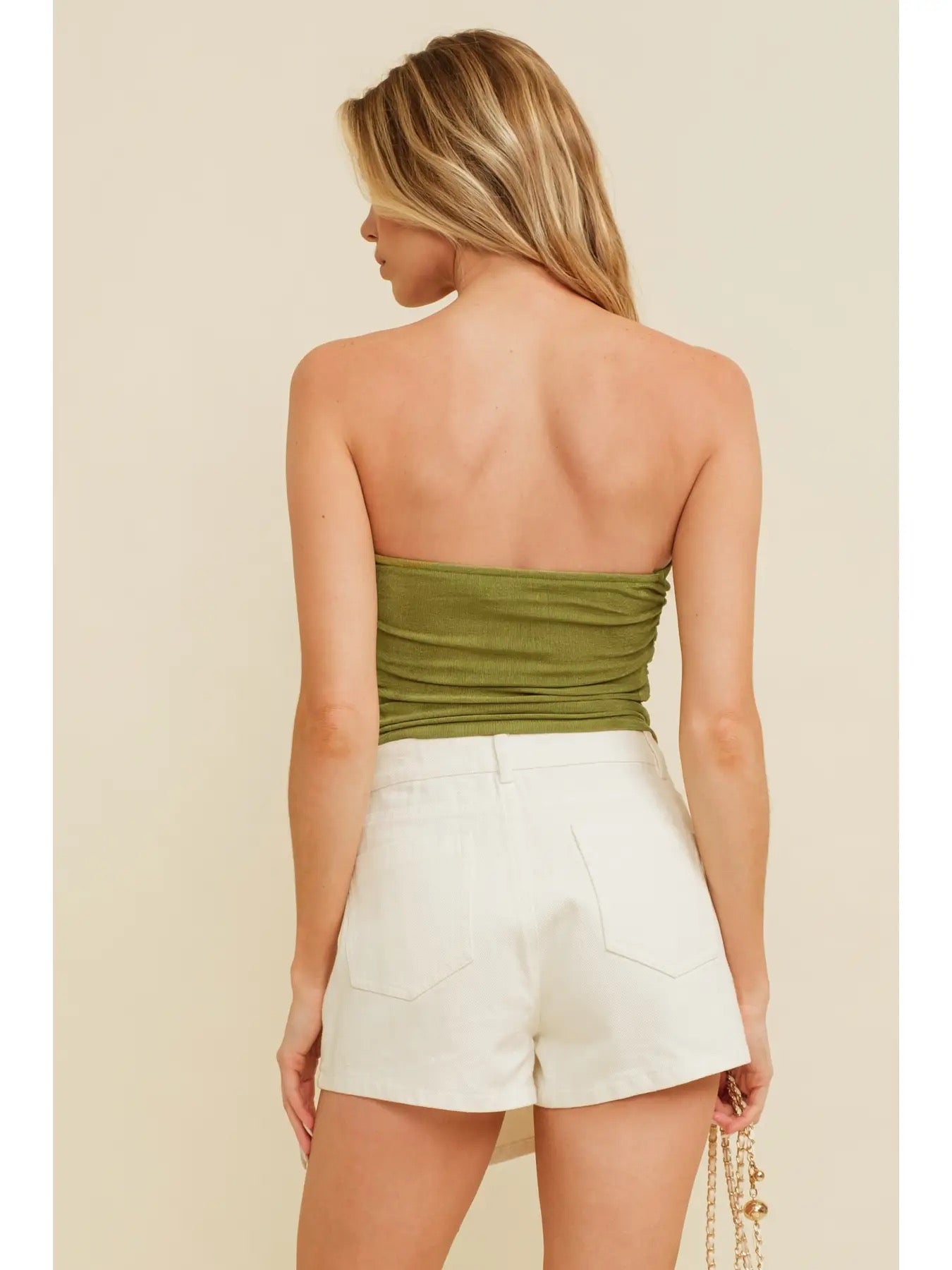 Strapless Textured Boned Blouse