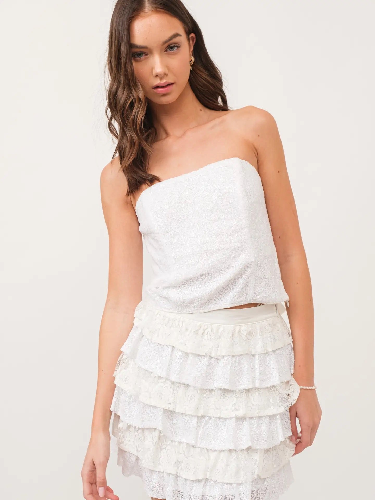 TRENDY SEQUIN TOP WITH BOW