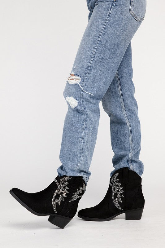 RONAN Rhinestone Western Booties