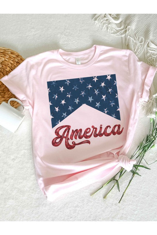 AMERICA STARS OVERSIZED GRAPHIC TEE / T-SHIRT