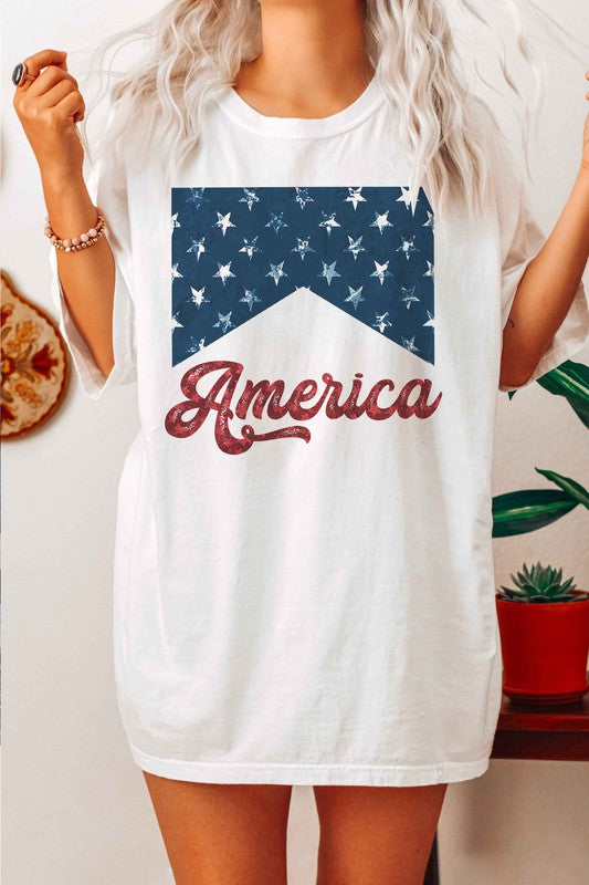 AMERICA STARS OVERSIZED GRAPHIC TEE / T-SHIRT