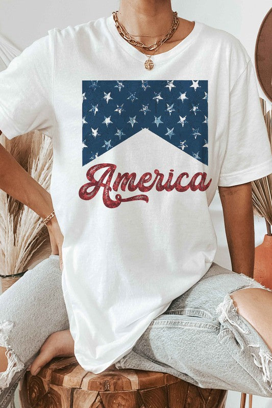 AMERICA STARS OVERSIZED GRAPHIC TEE / T-SHIRT