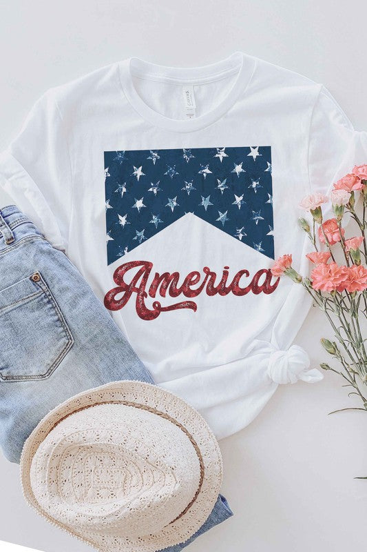 AMERICA STARS OVERSIZED GRAPHIC TEE / T-SHIRT