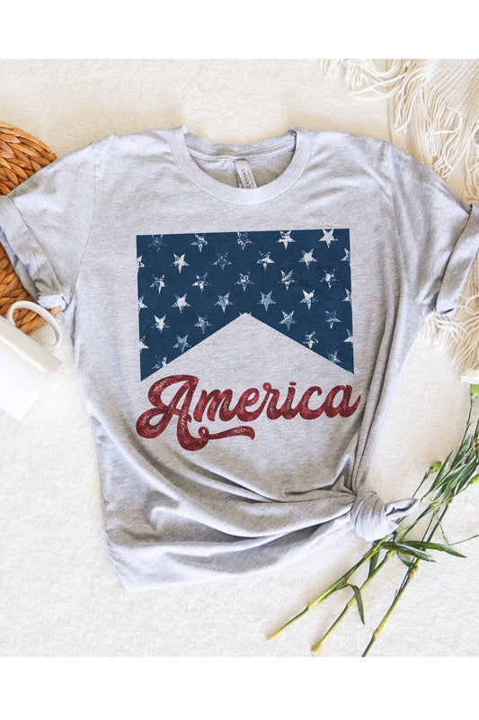 AMERICA STARS OVERSIZED GRAPHIC TEE / T-SHIRT