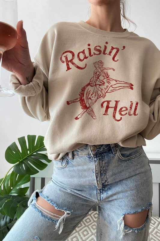 RAISIN HELL GRAPHIC SWEATSHIRT PLUS SIZE