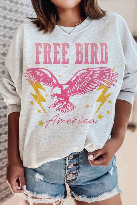 FREE BIRD AMERICA GRAPHIC SWEATSHIRT