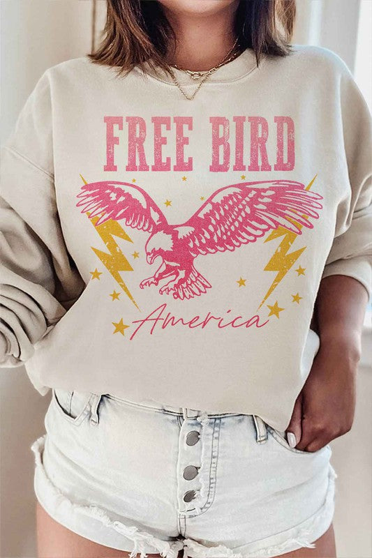 FREE BIRD AMERICA GRAPHIC SWEATSHIRT