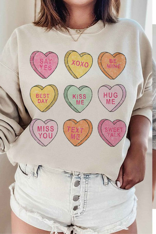 VALENTINE CANDY GRAPHIC SWEATSHIRT