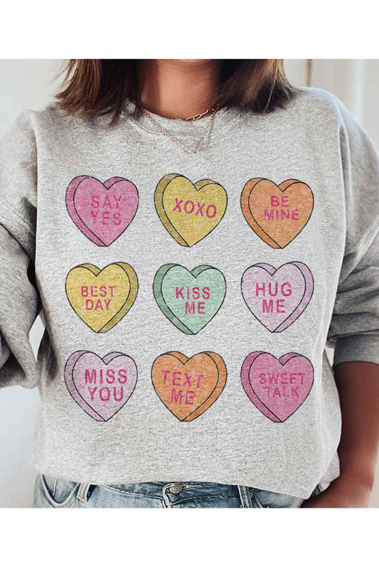 VALENTINE CANDY GRAPHIC SWEATSHIRT