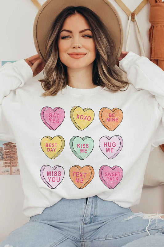 VALENTINE CANDY GRAPHIC SWEATSHIRT