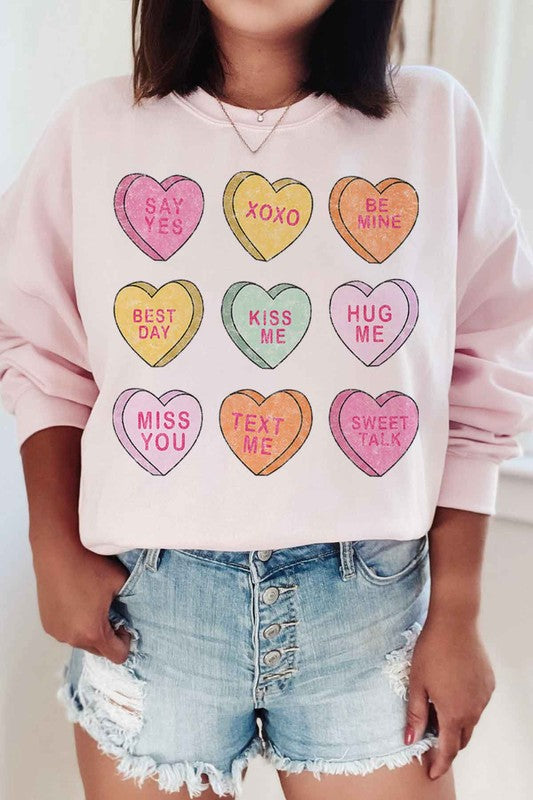 VALENTINE CANDY GRAPHIC SWEATSHIRT