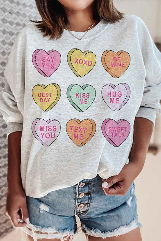 VALENTINE CANDY GRAPHIC SWEATSHIRT