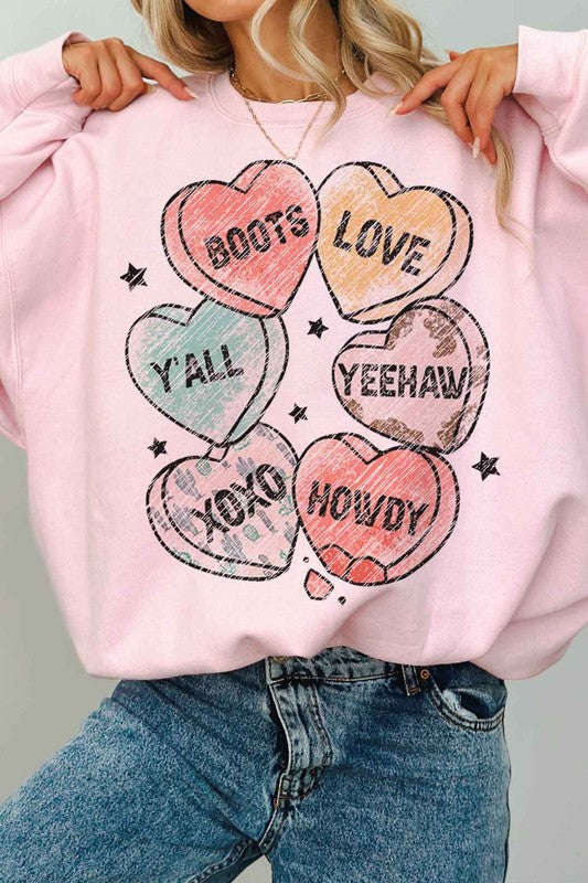 VALENTINES CANDY WESTERN OVERSIZED SWEATSHIRT