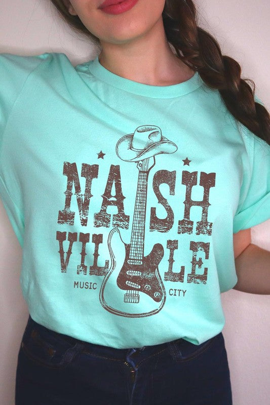 Nashville Western Cowboy Guitar Graphic T Shirts