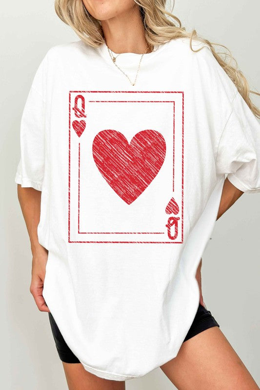 Queen Of Hearts Valentines Oversized Tee