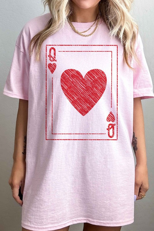 Queen Of Hearts Valentines Oversized Tee