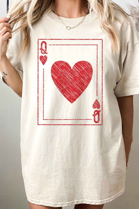 Queen Of Hearts Valentines Oversized Tee