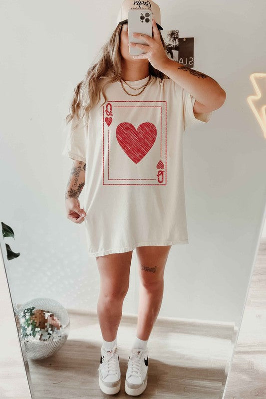 Queen Of Hearts Valentines Oversized Tee