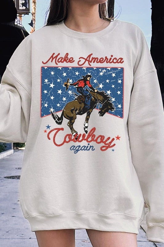 Make America Cowboy Graphic Fleece Sweatshirts