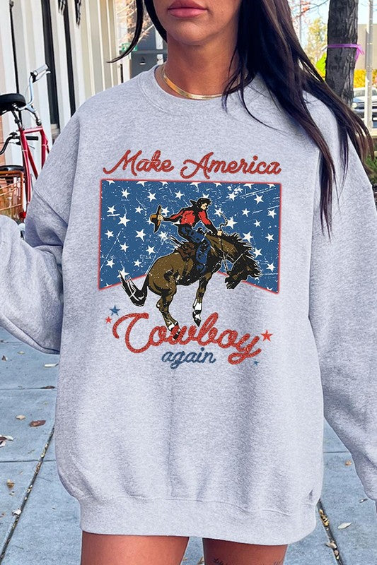 Make America Cowboy Graphic Fleece Sweatshirts