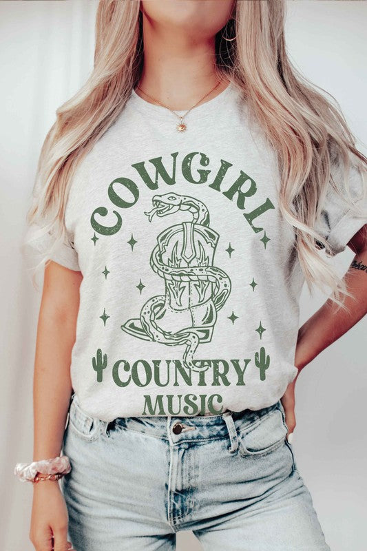 COWGIRL COUNTRY MUSIC Graphic Tee